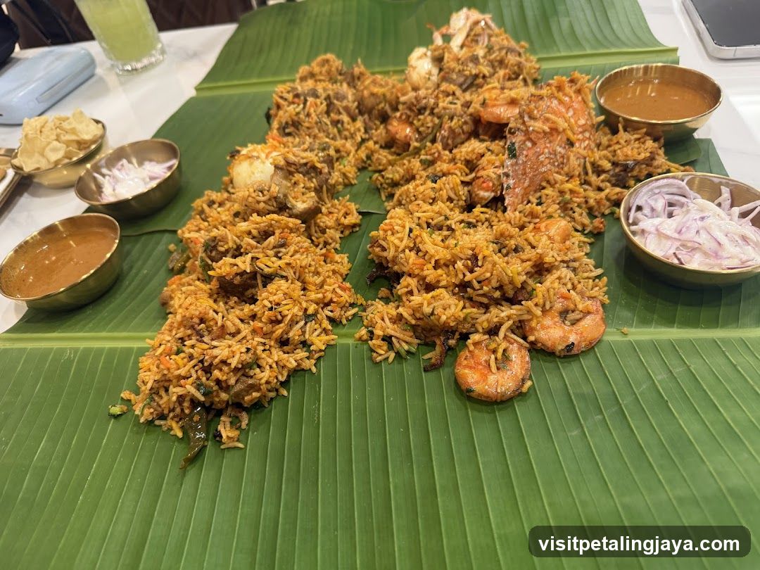 Biryani Platter on Banana Leaf