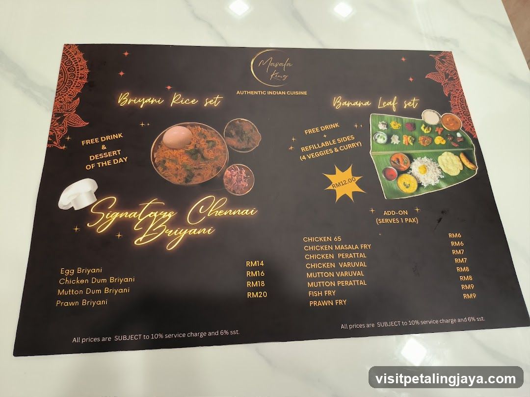 Mangala King Menu