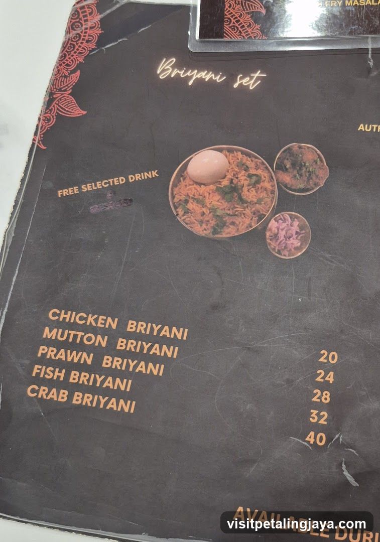 Briyani Set Menu