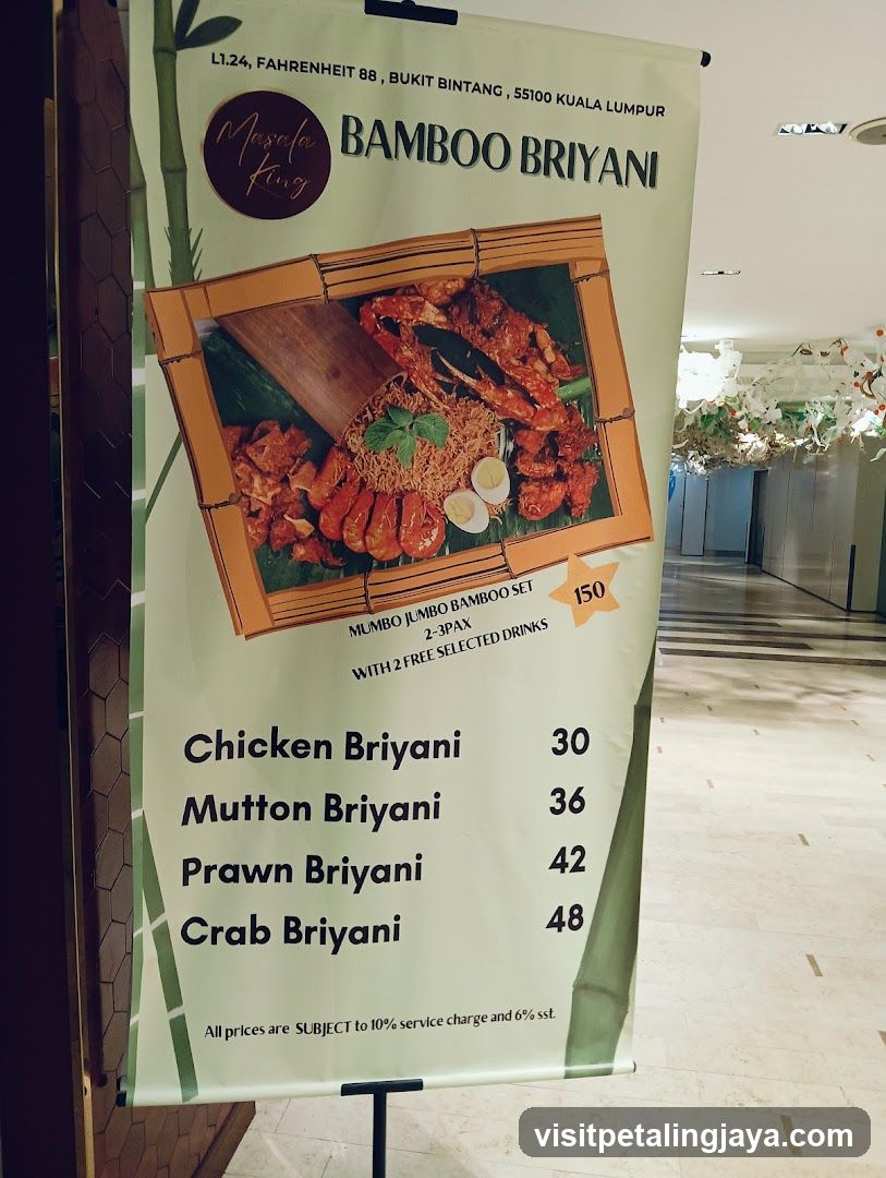 Bamboo Briyani Menu Board