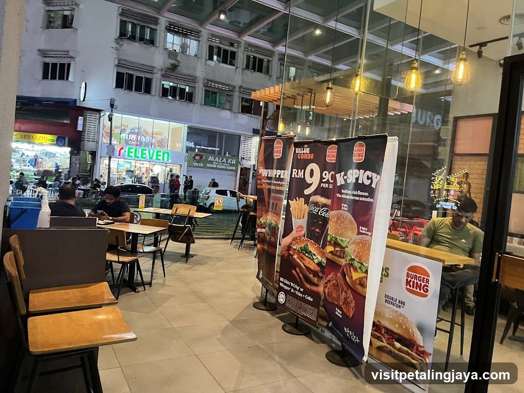Burger King Interior View with Promotional Displays