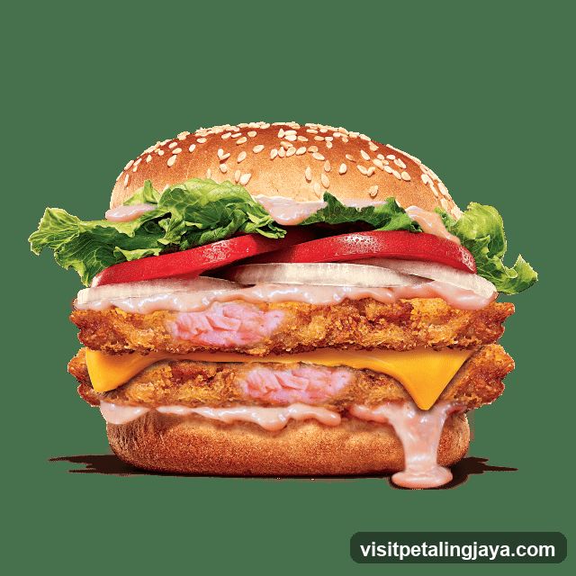 Double Chicken Burger with Sauce and Cheese