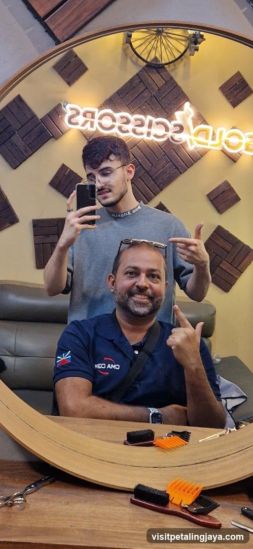 Barbershop Interior Mirror Selfie