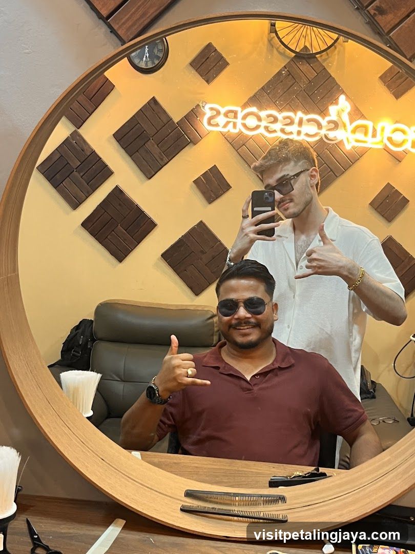 Barbershop Interior Mirror Selfie