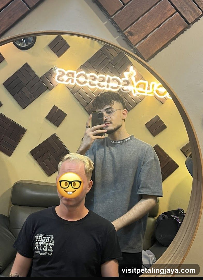Barbershop Interior Mirror Selfie