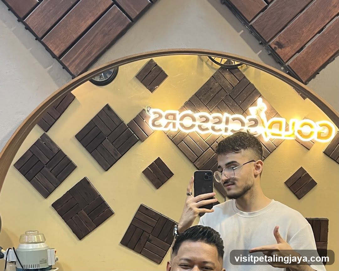 Barbershop Interior Mirror Reflection
