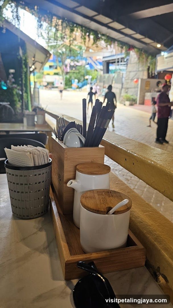 Table Setting with Condiments and Utensils