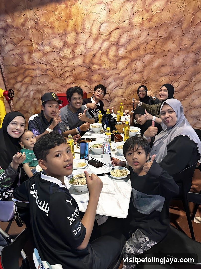 Family enjoying a meal together
