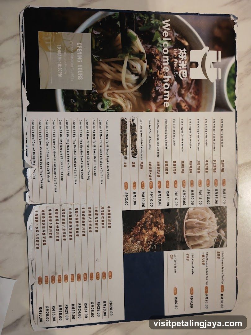 Hot Meal Ba Menu