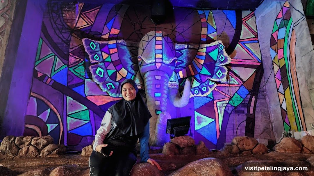 Woman Poses in Front of an Elephant Mural