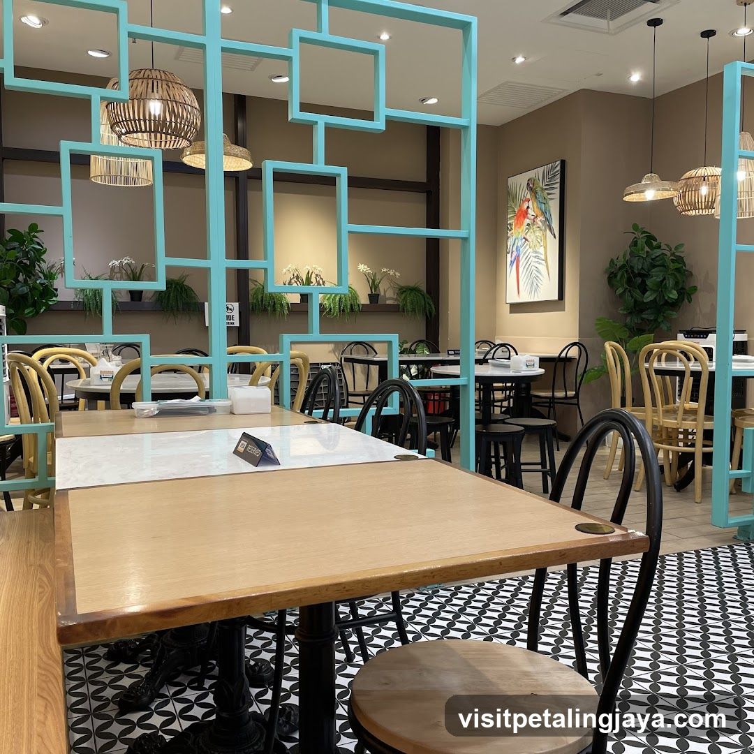 Restaurant Interior with Decorative Partition