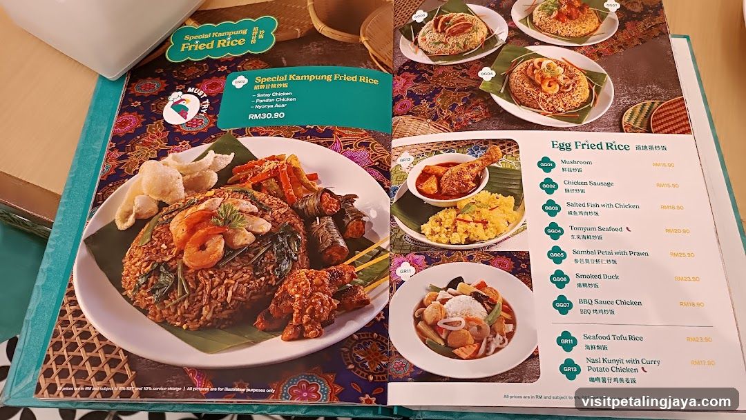 Fried Rice Menu Page