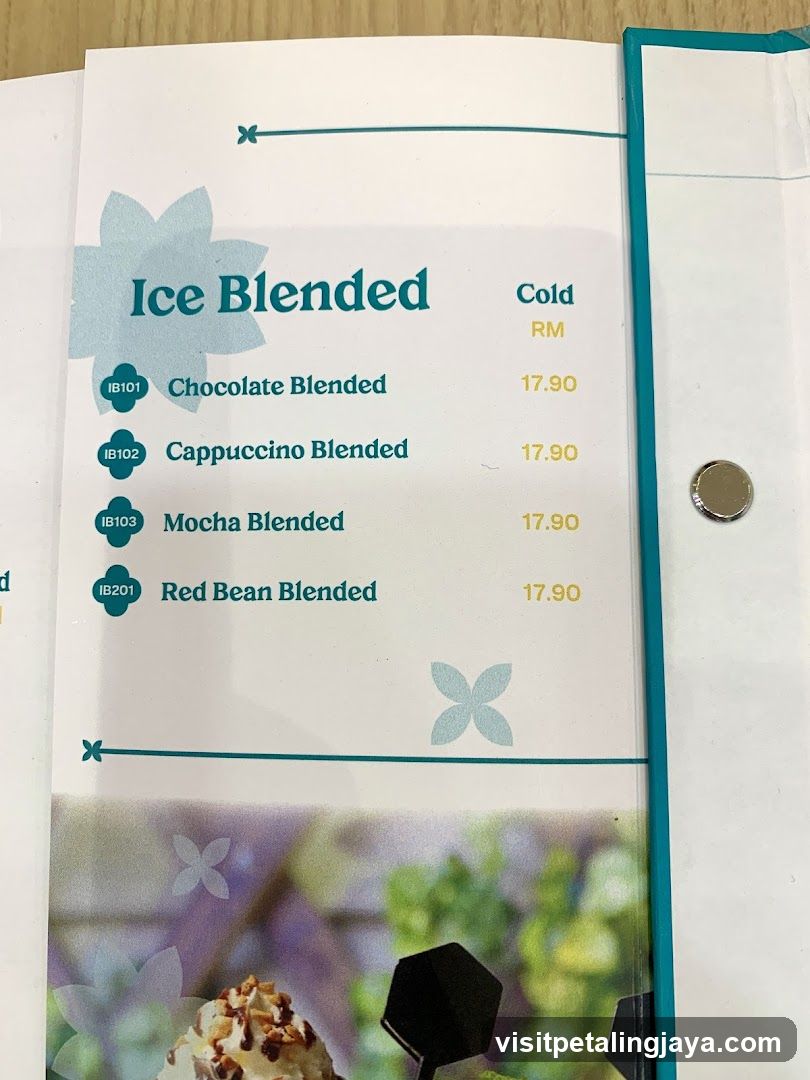 Ice Blended Menu Page
