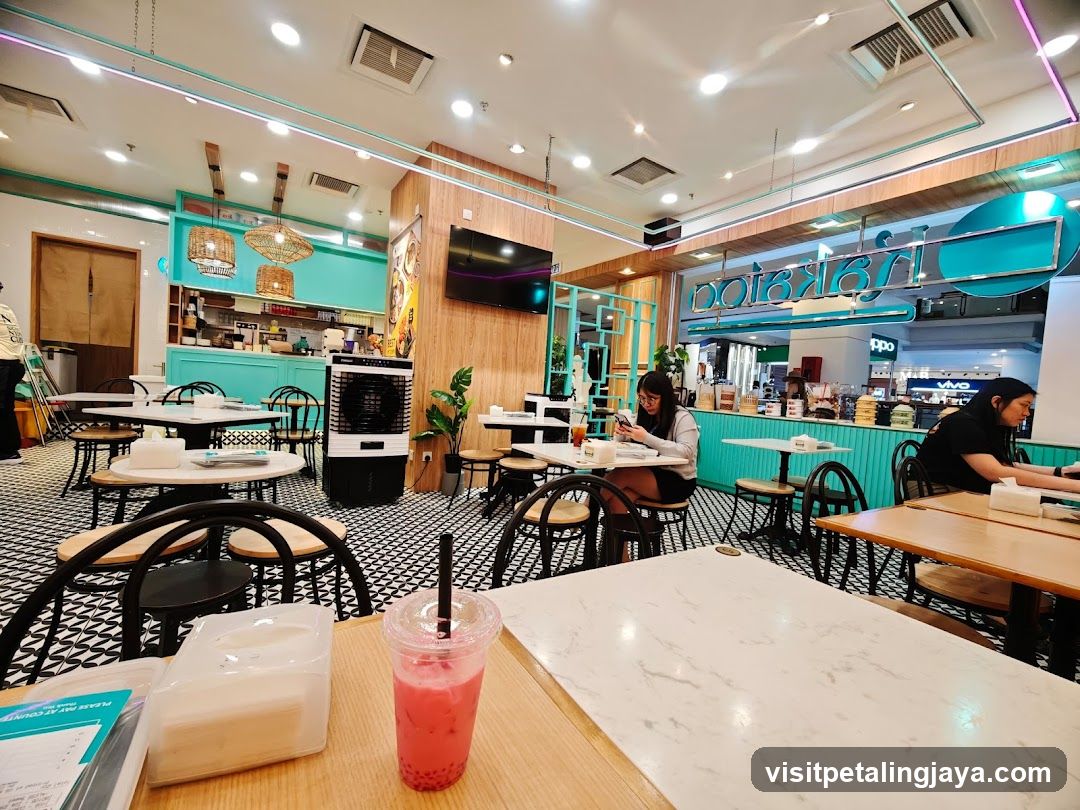 Dining Area Interior with Drinks and Seating