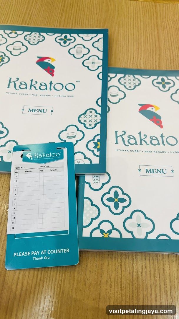 Kakatoo Menu and Order Card
