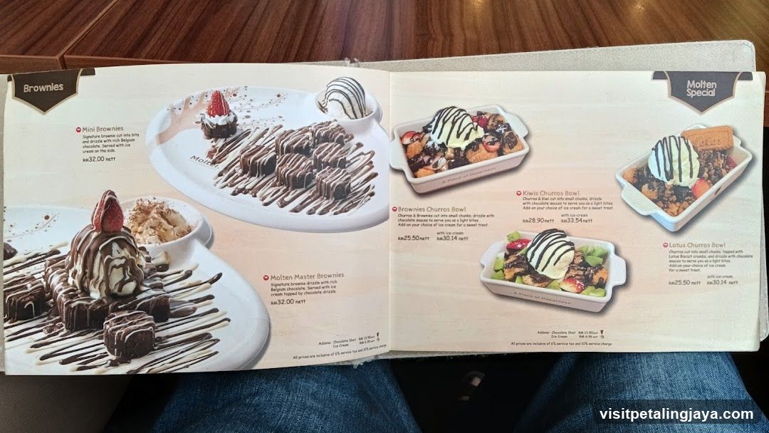 Brownies and Molten Special Menu Page