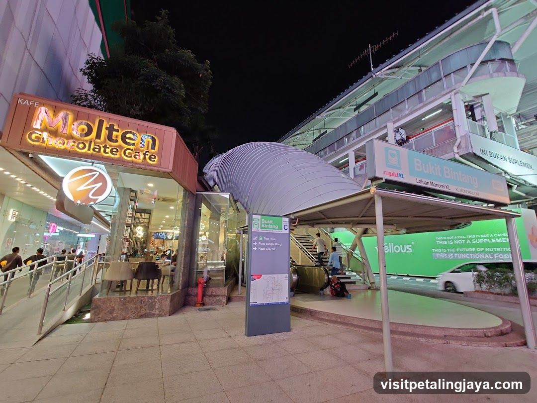 Molten Chocolate Cafe and Bukit Bintang MRT Station Entrance