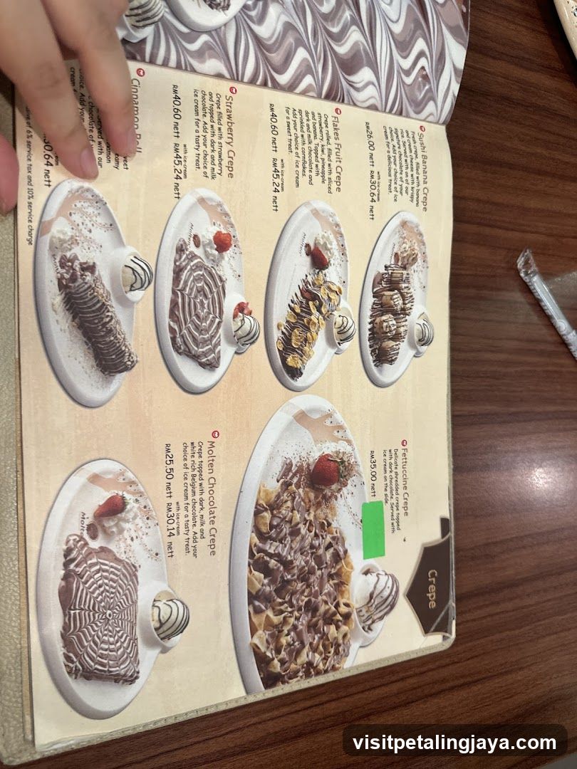 Crepe Menu Page