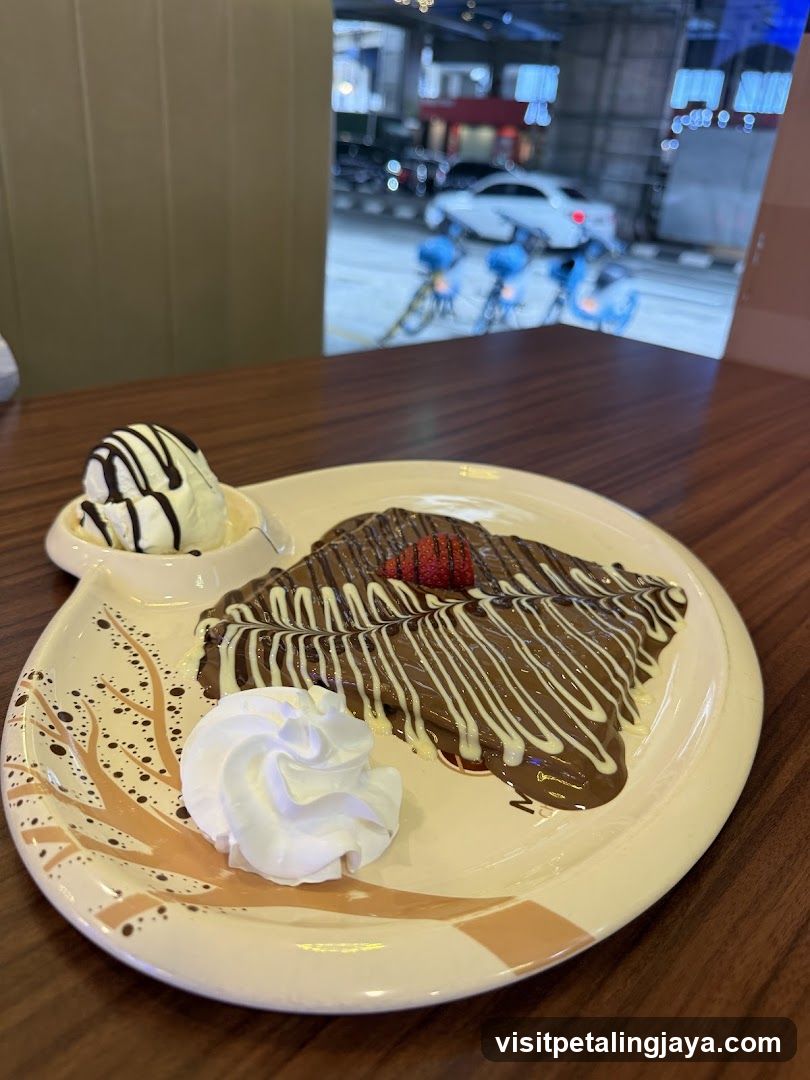 Chocolate Dessert with Whipped Cream and Ice Cream