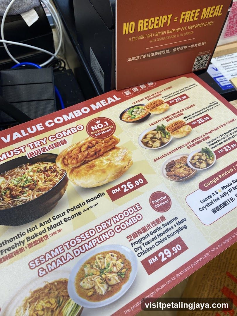 Value Combo Meal Menu
