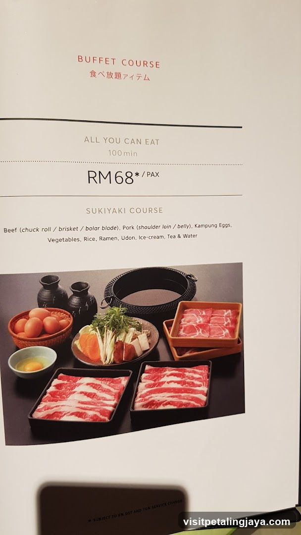 Buffet Course Menu
