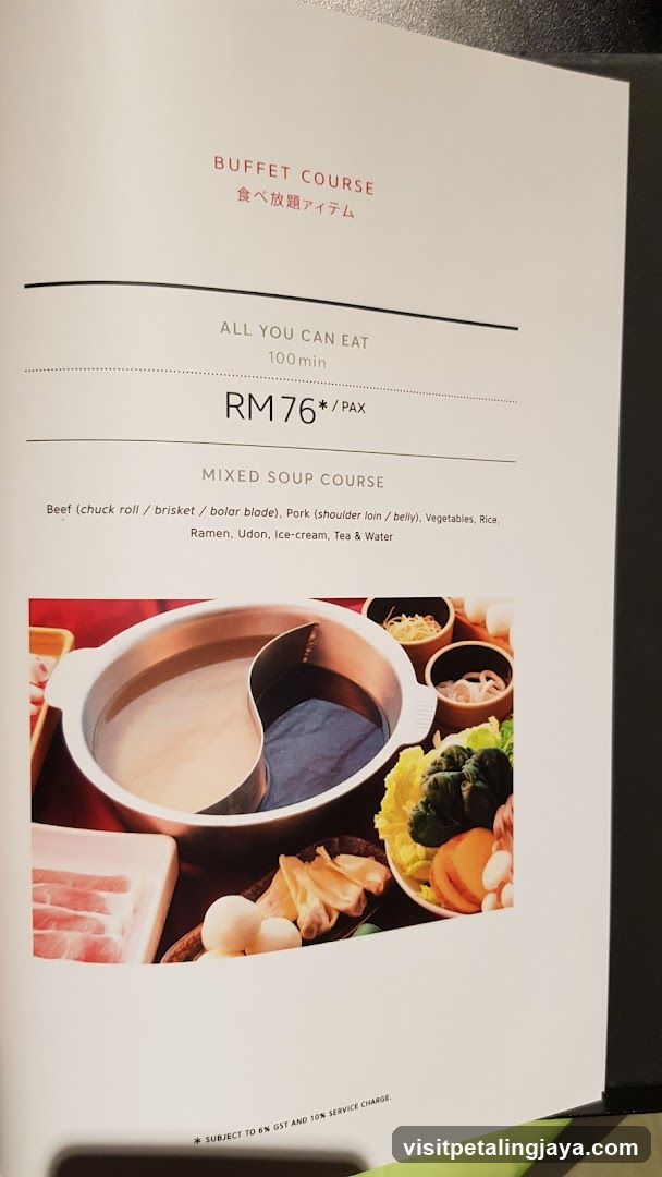 Buffet Course Menu Page
