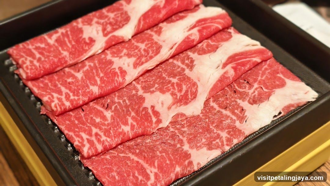 Marbled Beef Slices on Grill Tray