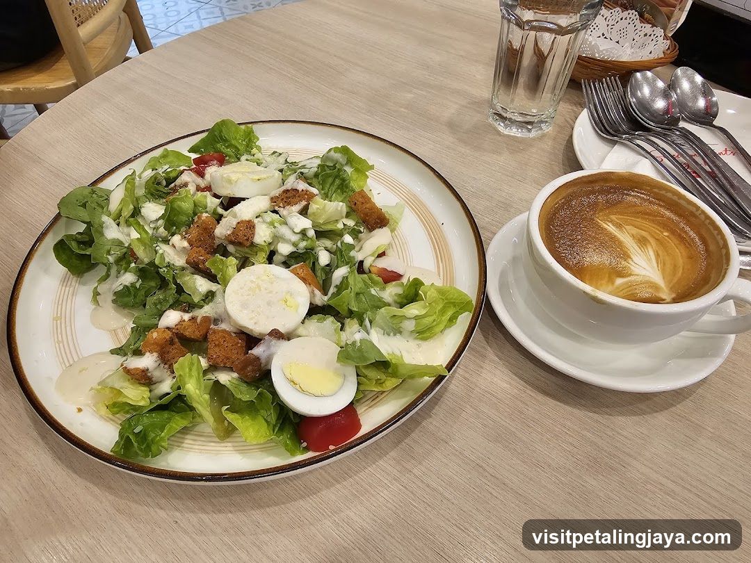 Table Setting with Salad and Coffee