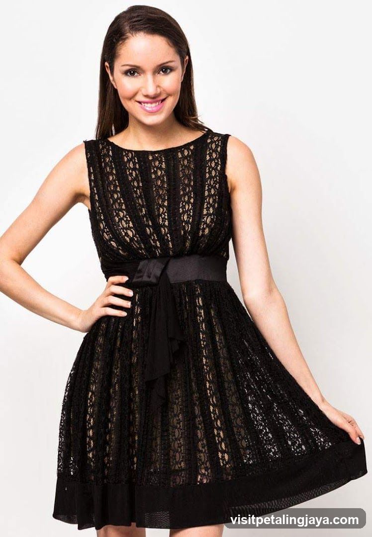 Woman in Black Lace Dress