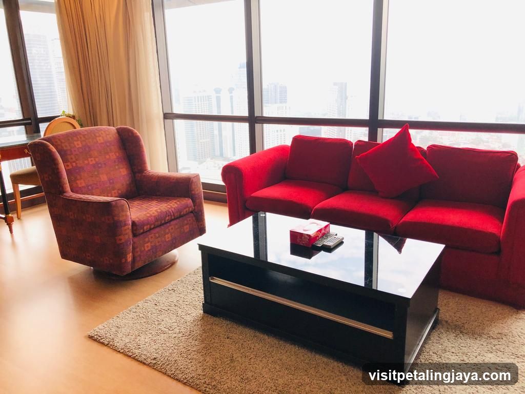 Living Room Interior with City View