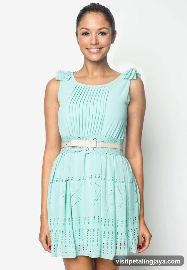 Woman in a mint green dress