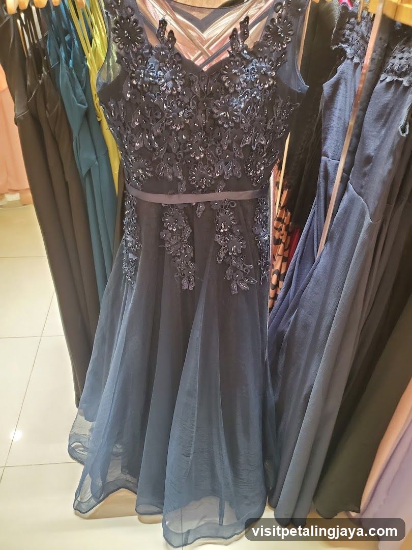 Navy Blue Embellished Dress
