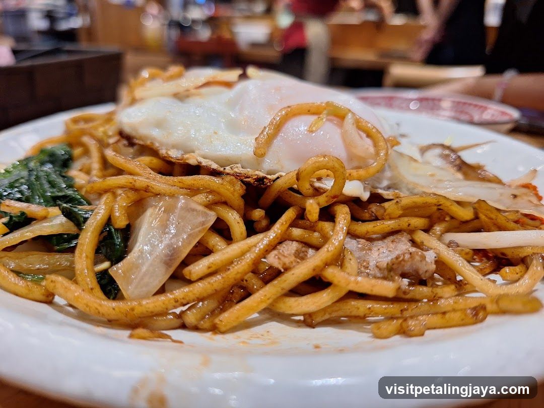 Noodle Dish with Fried Egg