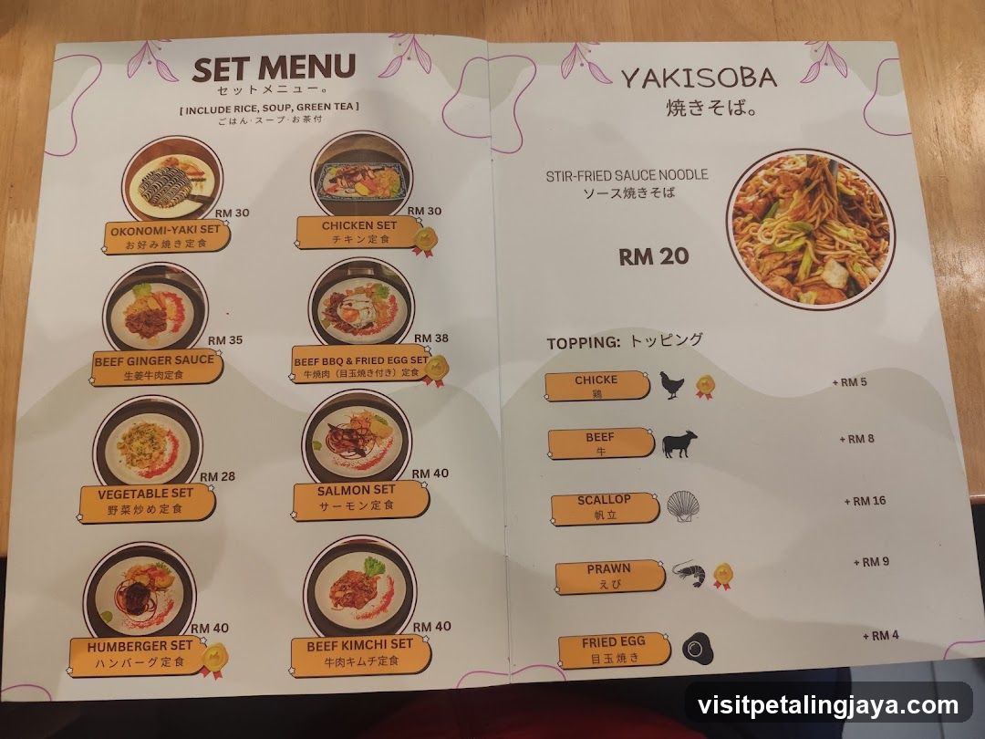 Yakisoba Set Menu