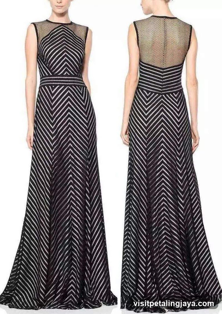 Black and White Chevron Maxi Dress