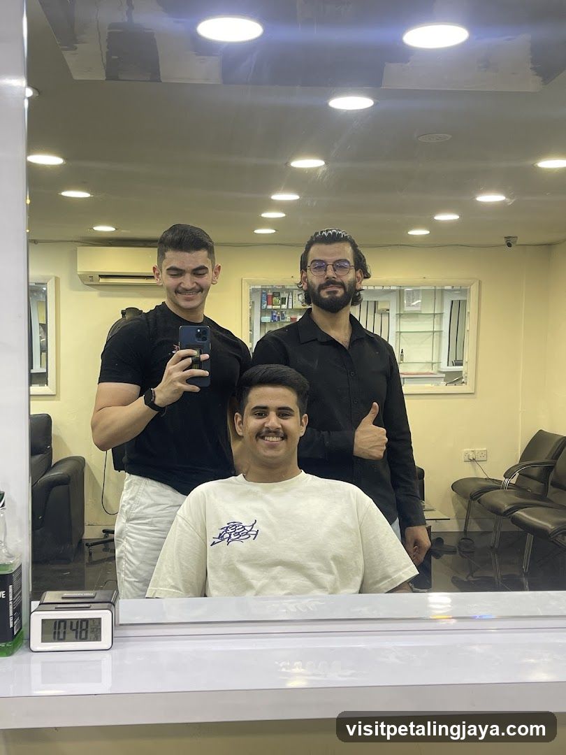 Barbershop Interior Mirror Selfie