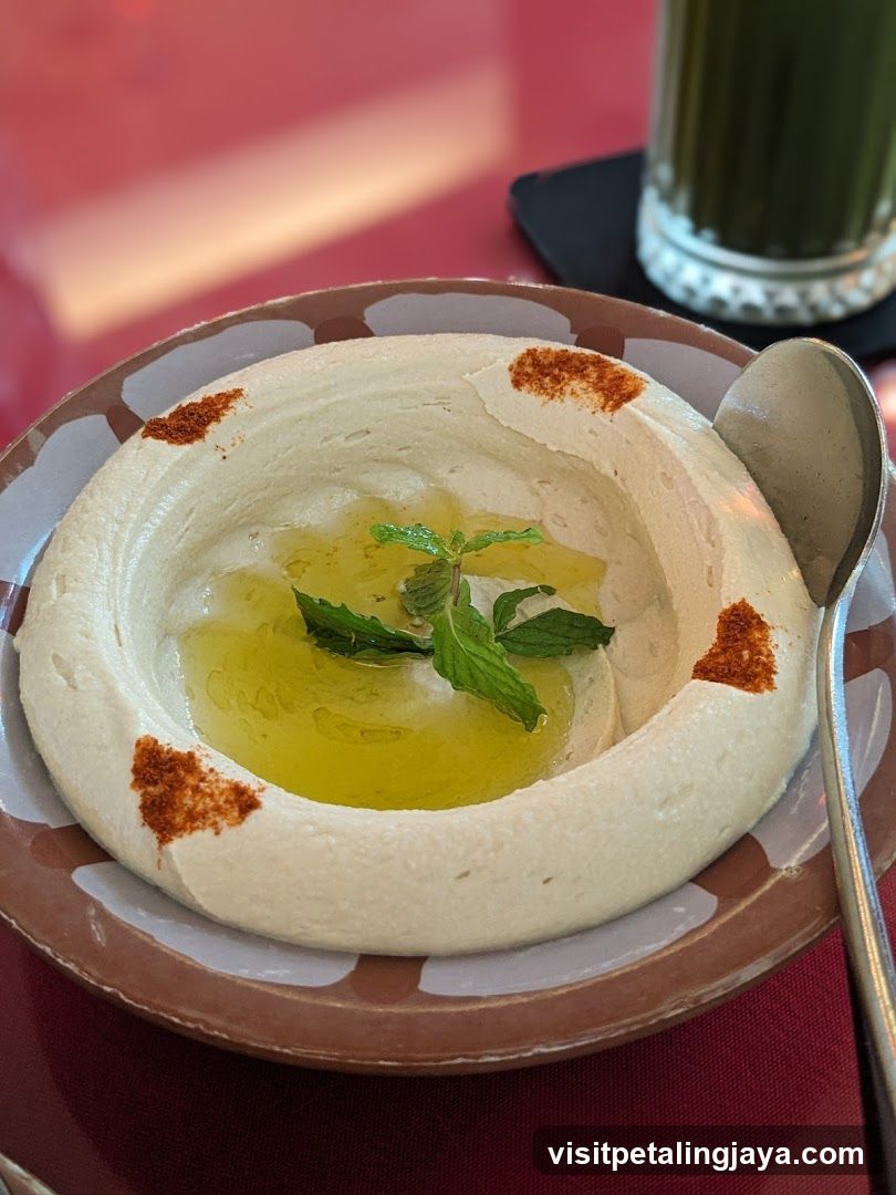 Hummus Bowl with Olive Oil and Mint