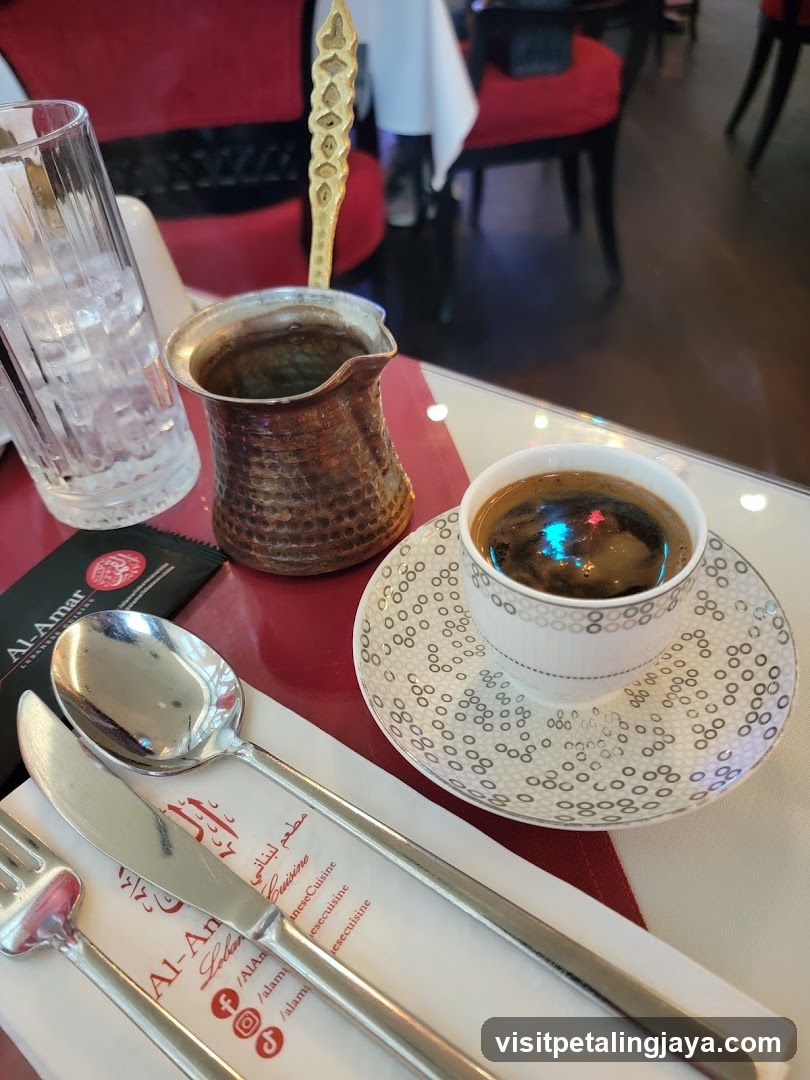 Coffee and Water at Al-Amal Restaurant