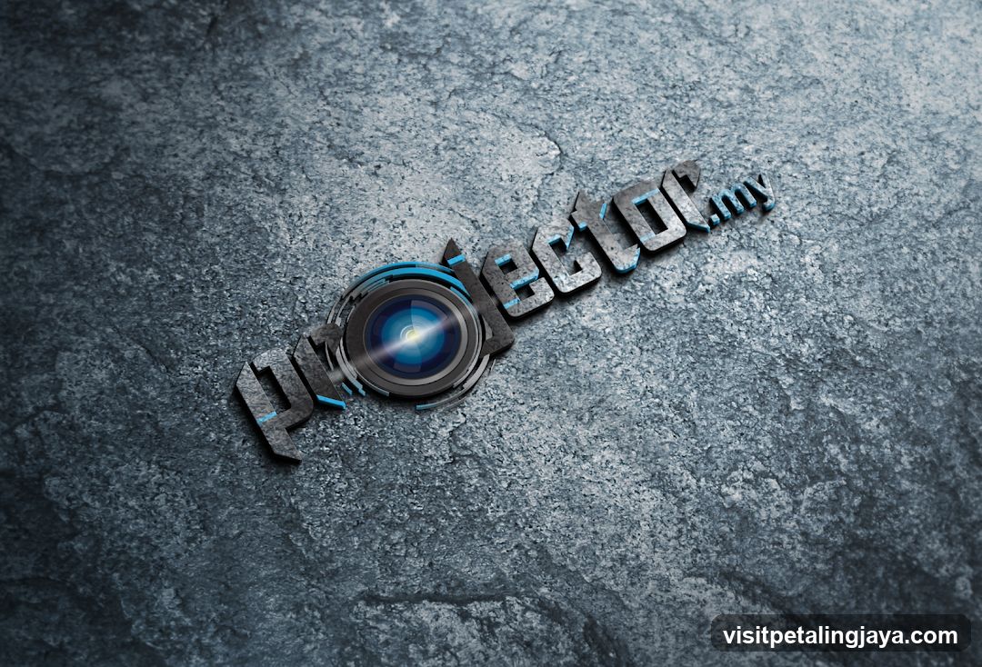projector logo on textured surface