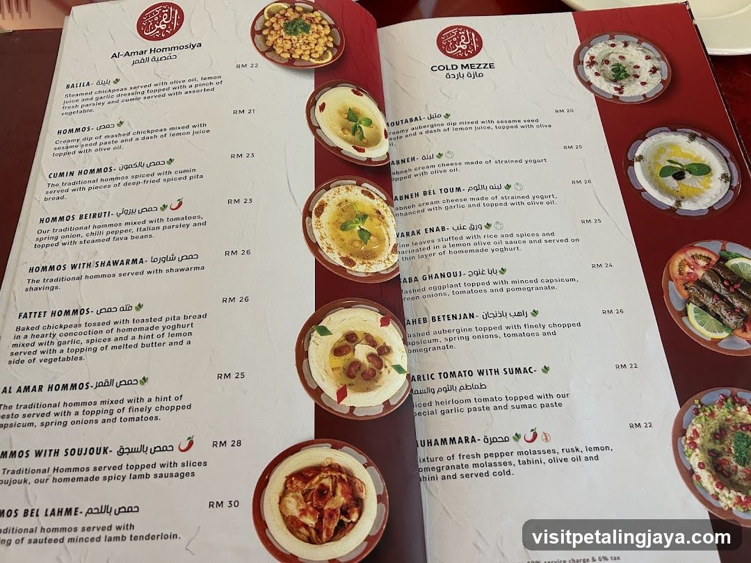Hummus and Mezze Menu