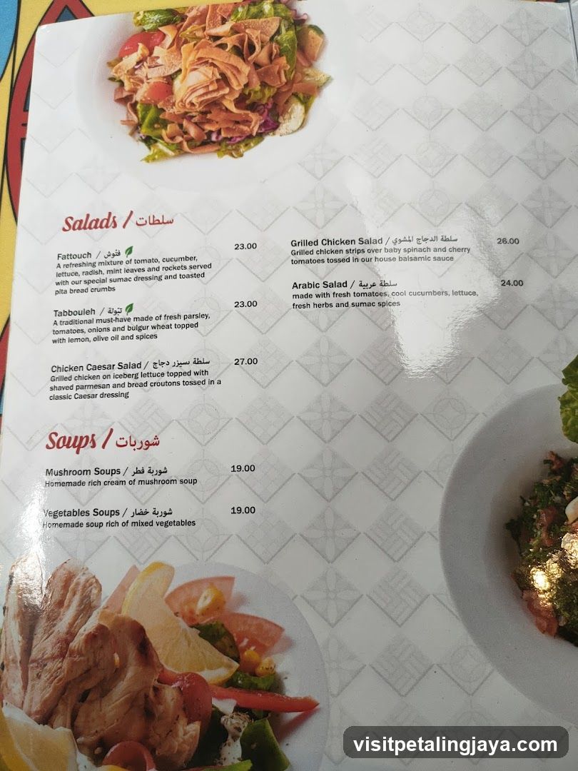 Salads and Soups Menu Page