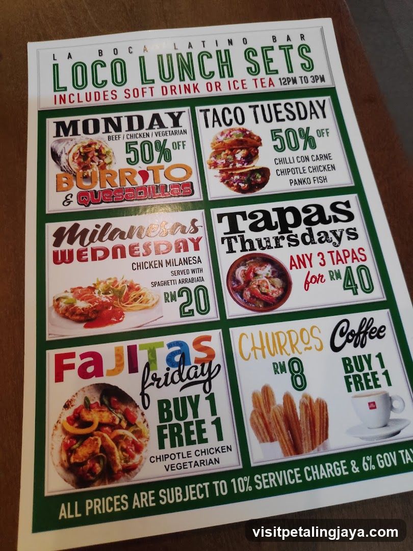 Loco Lunch Sets Menu