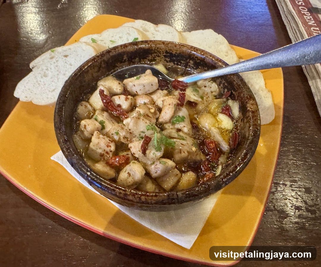 Bowl of Chicken with Dried Tomatoes and Bread