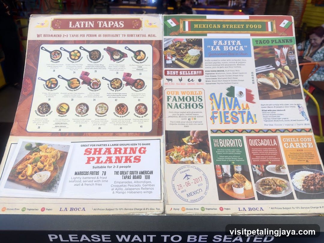 Latin Tapas and Mexican Street Food Menu