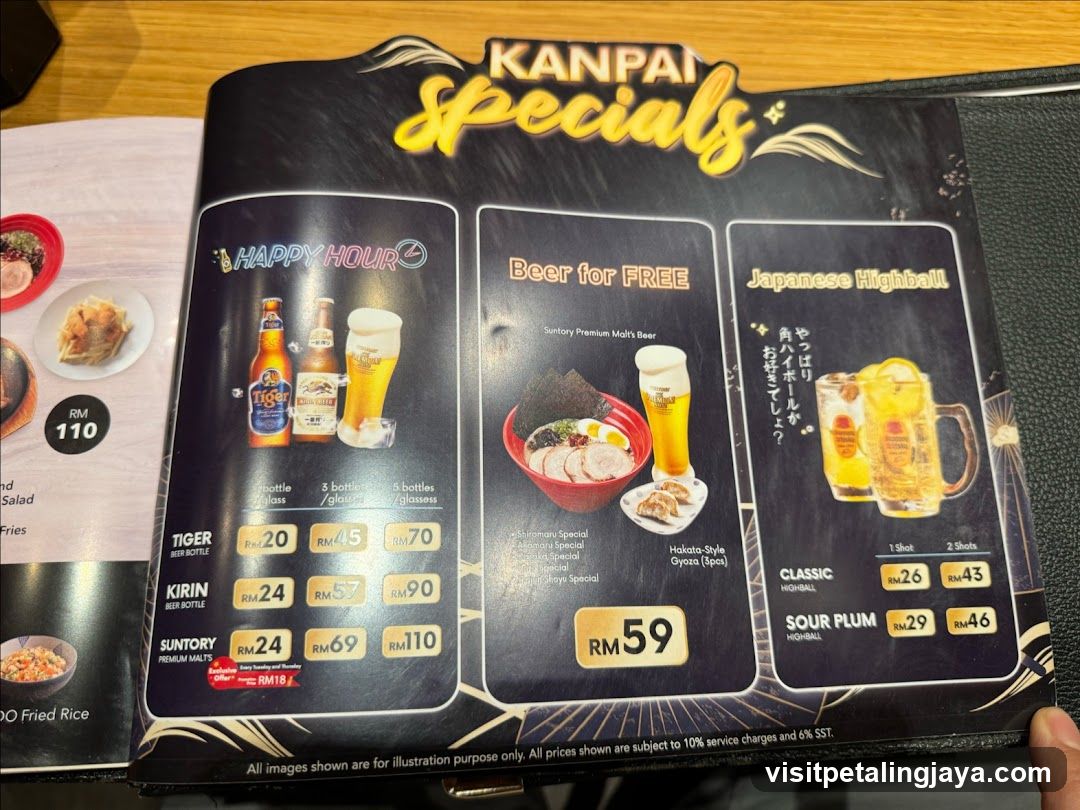 Kanpai Specials Menu