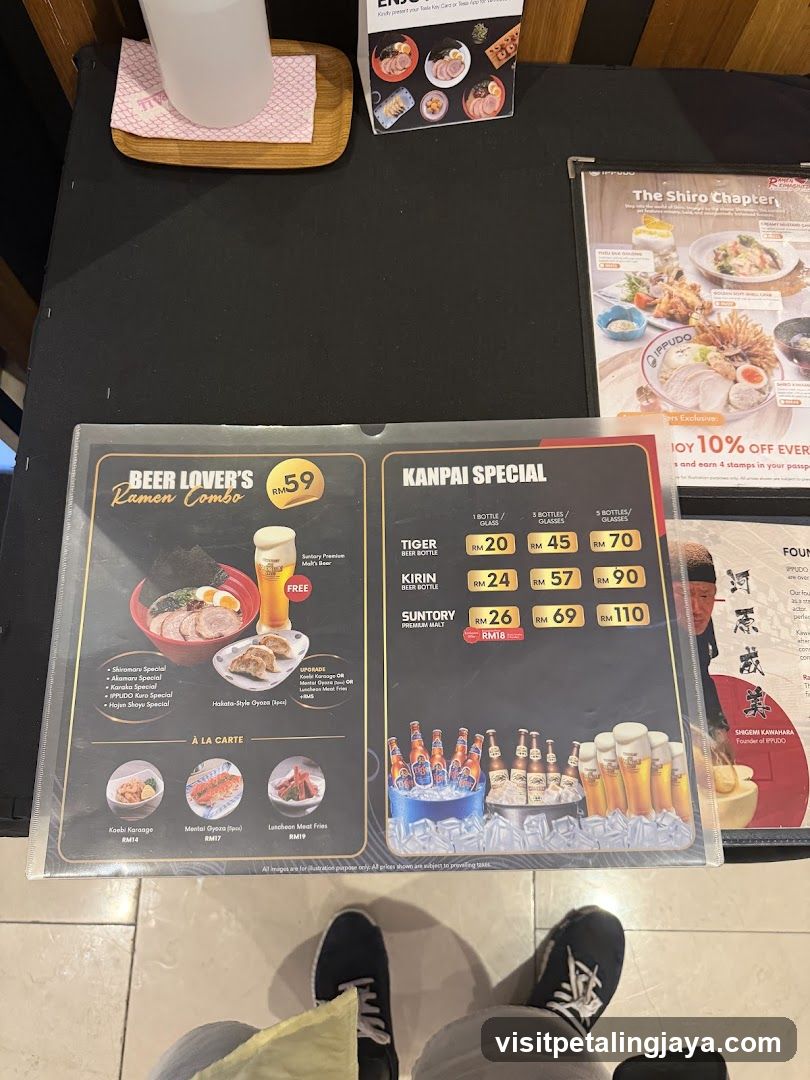 Ramen Restaurant Menu Display