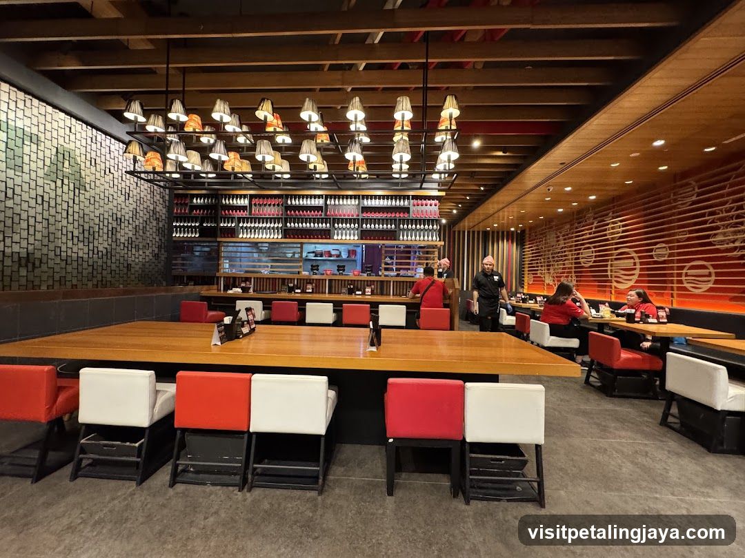 Restaurant Interior with Bar and Seating Area