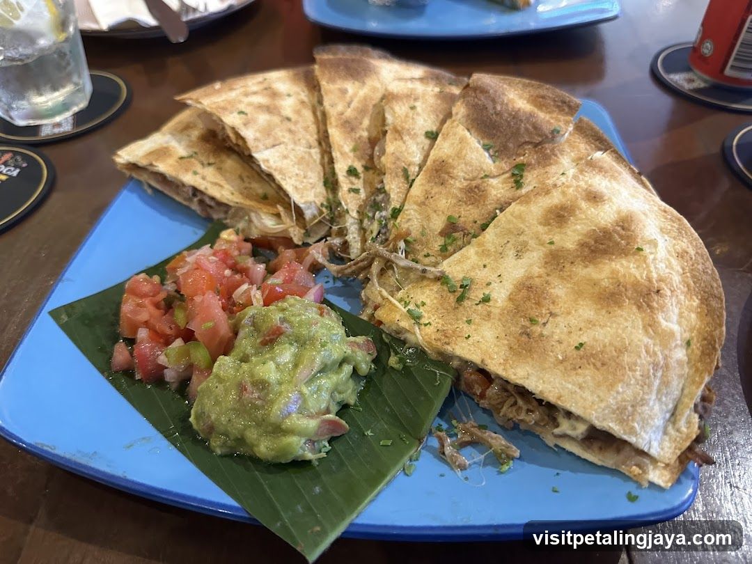 Quesadilla with Guacamole and Salsa