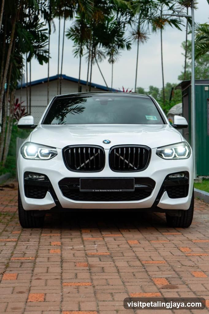White BMW SUV Front View