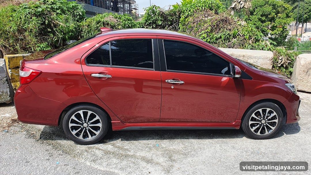 Red Sedan Car Side View